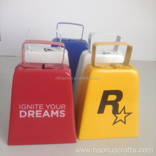 Printing Logo Metal Noisemaker Large Cowbell For Promotion